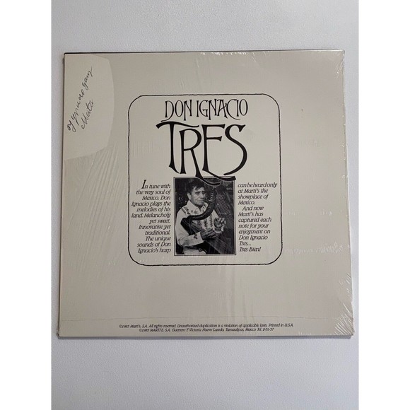 Marti's Presents Don Ignacio 3 Tres 1985 LP Import Mexico NM Vinyl Record Shrink - Picture 2 of 7